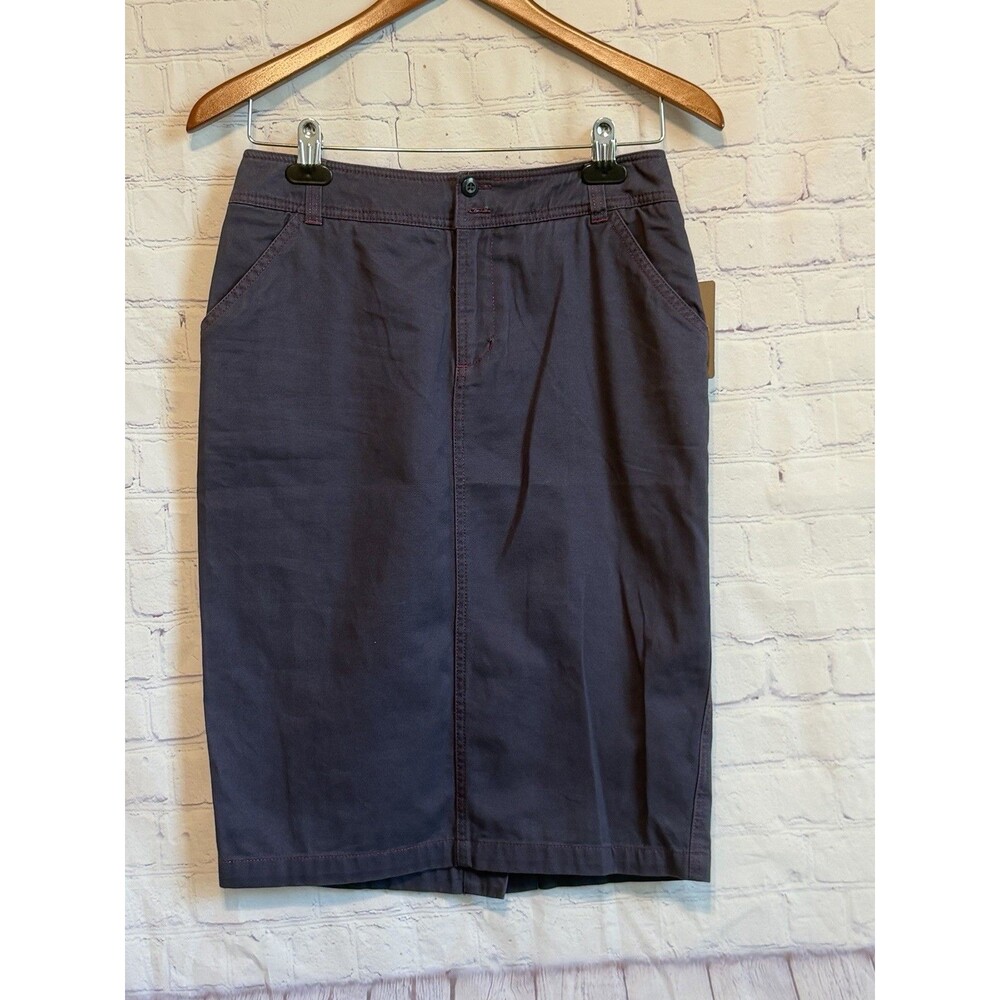 Maeve Anthropologie Navy Blue Chino Cotton Pencil Skirt Mid-Length Size 4 NWT